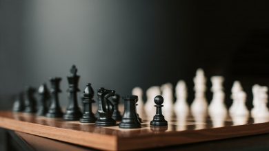 black and white chess pieces on chess board