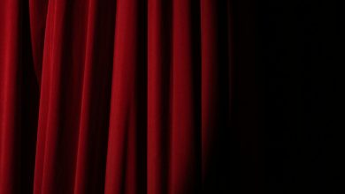 spotlight on a red curtain